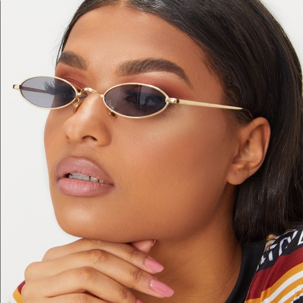 💥 Gray & Gold Oval Sunglasses